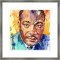 Martin Luther King Jr Watercolor Framed Print