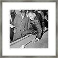 Martin Luther King Playing Pool Framed Print