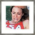 Mary Decker Crying On Track And Field Framed Print