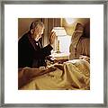 Max Von Sydow And Linda Blair In Scene Framed Print