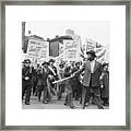 May Day Workers Parade In New York Framed Print