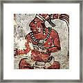 Mayan Warrior. Polychrome Ceramic, Mayan Art, 7th. National Museum Of Archaeology And Ethnology Of Tikal Framed Print