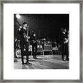 Members Of The Beatles Pop Group Framed Print