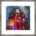 Messi Barcelona Player Framed Print