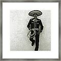 Mexican Cowboy Wearing Hat And Holding Framed Print
