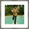 Michael Jackson On The Diving Board Framed Print