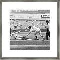 Mickey Mantle In Baseball Action Framed Print