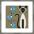 Mid Century Siamese With Boomerangs Framed Print
