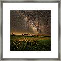 Milky Way Meet Flower Way #2 - Stars Above York Prairie State Natural Area In Wisconsin Framed Print