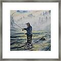 Misty Morning Fly Cast Framed Print