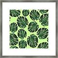 Monstera Leaf Pattern - Tropical Leaf Pattern - Green - Tropical, Botanical - Modern, Minimal Design Framed Print