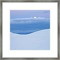 Moon And Dune, White Sands Nm, New Mexico Framed Print