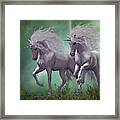 Moonlight Unicorns Framed Print