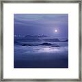 Moonrise Above A Sea Of Fog Framed Print