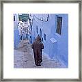 Morocco, Chefchaouen, Rif, Man Wearing Framed Print