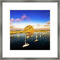 Morro Bay Harbor With Clouds Framed Print