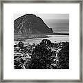 Morro Bay In Black And White Framed Print