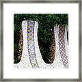 Mosaic Details On A Wall, Park Guell Framed Print