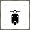 Motorbike Symbol Against White Framed Print