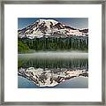 Mount Rainier Reflected In One Of Many Framed Print