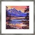 Mountain Lakeshore At First Light Framed Print