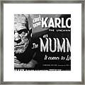 Movie Poster For The Mummy With Boris Framed Print