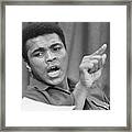 Muhammad Ali Stressing A Point Framed Print