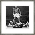 Muhammad Ali Taunting Sonny Liston Framed Print