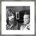 Musicians George Harrison And Ravi Framed Print
