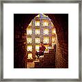 Myanmar, Buddhist Monk Inside Temple Framed Print