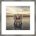 Mysterious Structure At Sea Framed Print