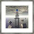 Mysterious Tower At Sea Framed Print