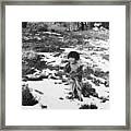 Navajo Toddler Standing On Snowy Ground Framed Print