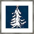 Navy And White Christmas Tree 1- Art By Linda Woods Framed Print