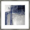Navy Blue And Grey Abstract Framed Print