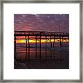 Nc Pier Sunrise Framed Print
