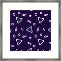 Neon Seamless Pattern With 80s Style Framed Print