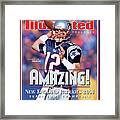 New England Patriots Qb Tom Brady, Super Bowl Xxxvi Sports Illustrated Cover Framed Print