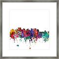 New York And Miami Skylines Mashup Framed Print