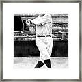 New York Yankees Babe Ruth Swinging His Framed Print