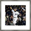 New York Yankees Derek Jeter Celebrates Framed Print