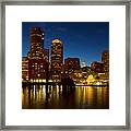 Night At Rowes Wharf Framed Print