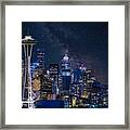 Night At Seattle Framed Print