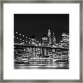 Night-skyline New York City Bw Framed Print