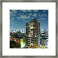 Night View Of Taichung Framed Print