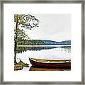 Nordic Skiff Eka Moored By A Quiet Lake Framed Print