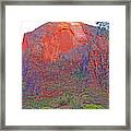North Rim Grand Canyon Trees Mountain Red Blues Greens 6300. Framed Print