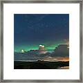 Northern Lights Iceland Pond Framed Print
