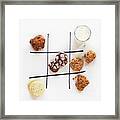 Noughts And Crosses Played With Biscuits Framed Print