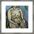 Nude With A Flower Framed Print